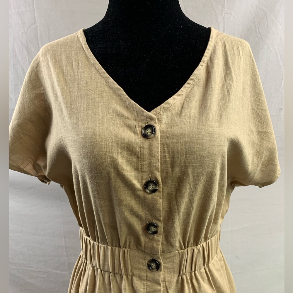 Batwing Sleeve Button Front Split Thigh Dress - Picture 6 of 8